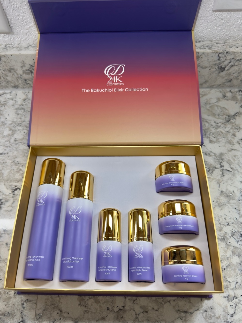D24K Bakuchiol Elixir Collection Skin Care Set - 7 Piece Set